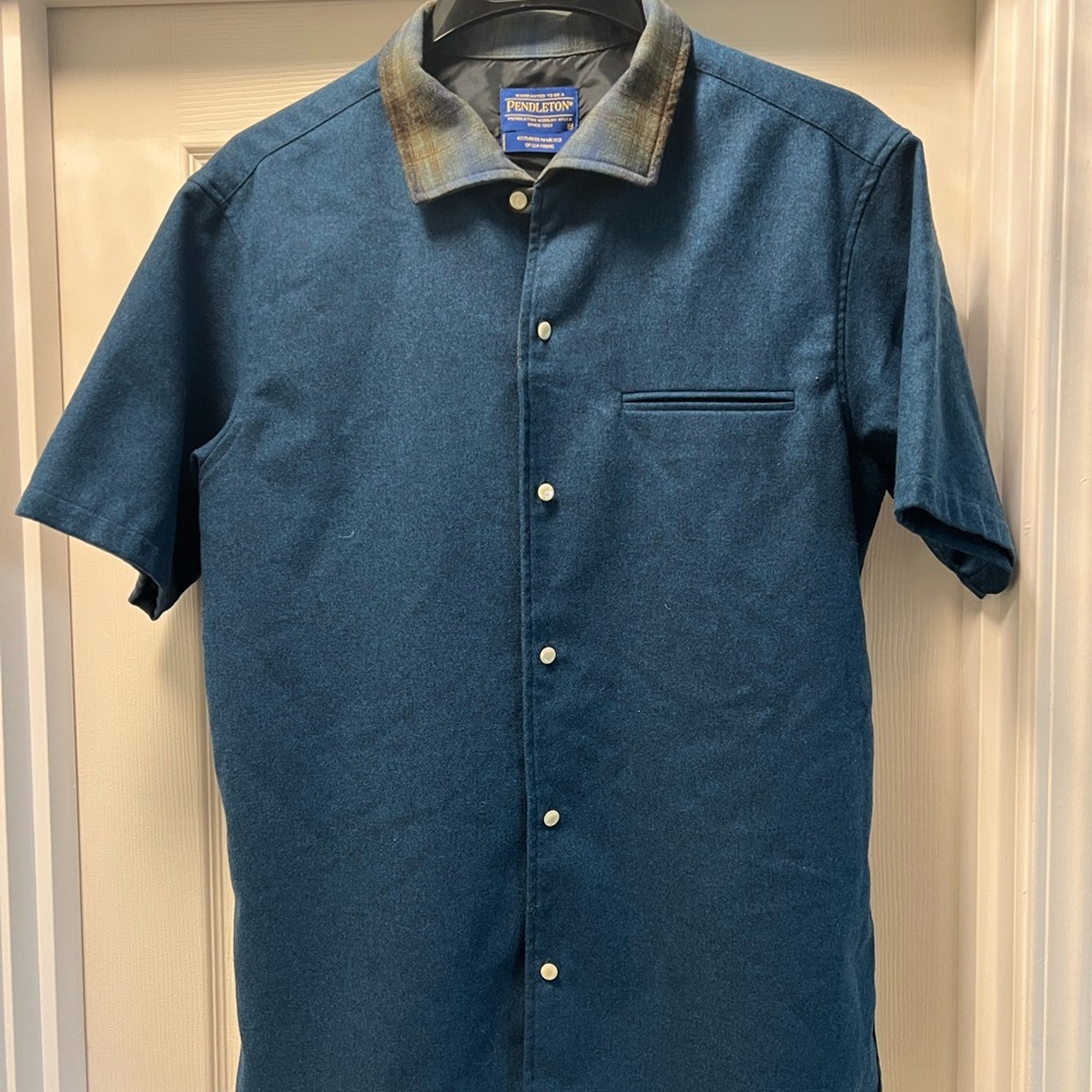 Pendleton Teal and Gray Short Sleeve Shirt